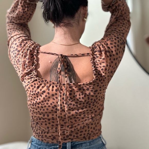 DYLAN RYAN Leopard Print Animal Print Blouse - Picture 3 of 6